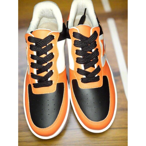 Women's Orange and Black Sneakers - size 10 - Picture 2 of 6